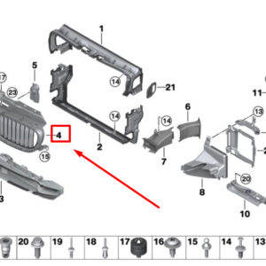 BMW 7 G11, G12 Front Bumper Upper Air Flaps 51137497214 7497214 ORIGINAL