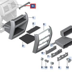 BMW X6 F16 Rear Center Console Top Trim 51169252110 ORIGINAL