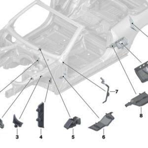 BMW 8 G14, F91 Rear Left Wheel Arch Shaped Part 41007470835 7470835 ORIGINAL