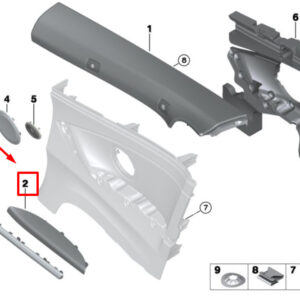 BMW 4 F33 Rear Right Door Panel Leather Armrest 51437345502 7345502 ORIGINAL