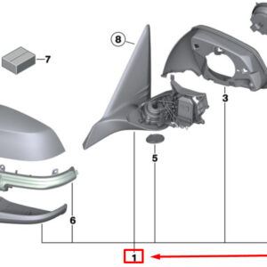 BMW 3 F30 Front Right Heated Outside Mirror 51167345658 7345658 ORIGINAL
