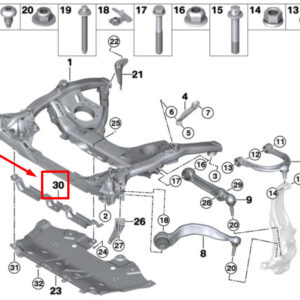 BMW 5 G30 Front Underride Protection Holder 31106883284 6883284 ORIGINAL