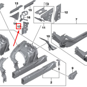 BMW 5 G30 Right Crash Reinforcement 41007469620 7469620 ORIGINAL