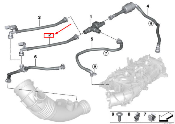 BMW 3 G20 Fuel Tank Breather Line 13908671405 ORIGINAL