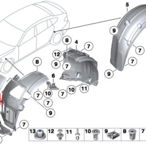 BMW 5 F07 Front Right Inner Fender Front Part 7193510 51717193510 ORIGINAL
