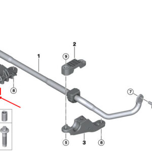 BMW 5 Touring G31 Front Right Stabilizer Bar Bracket 31306884012 ORIGINAL
