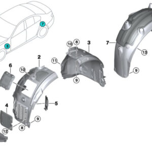 BMW 6 G32 Front Left Wheel Housing Cover 51718060027 8060027 ORIGINAL