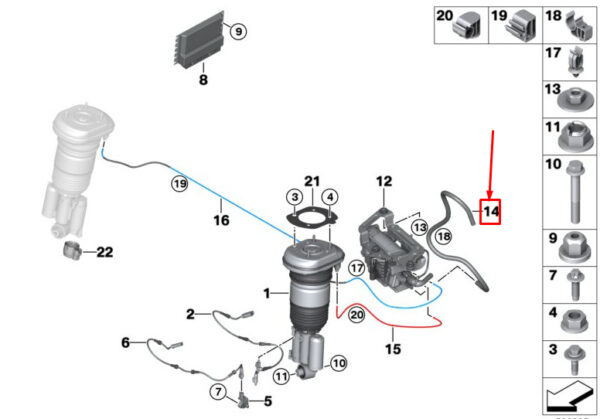 BMW 5 Touring G31 Vent Tubing 37206866343 ORIGINAL