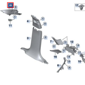 BMW X6 G06 Front Right A Pillar Trim Alcantara 51438091802 ORIGINAL