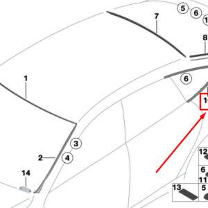 BMW 3 F34 Rear Right Side Window Finisher 7394882 51377394882 ORIGINAL