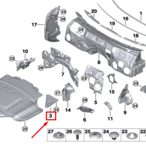 BMW 8 G14 Right Engine Comp.Lid Sound Insulation 7435706 51487435706 ORIGINAL