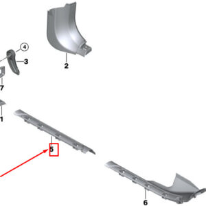 BMW 7 G11 Inner Front Left Entrance Cover Strip 51477990491 ORIGINAL