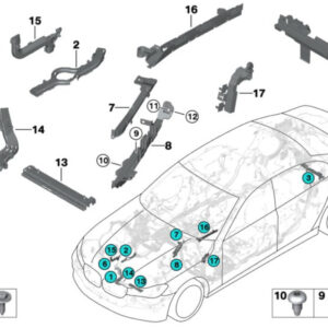 BMW 5 G30 Left Cable Guide 9325413 61139325413 ORIGINAL