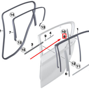 BMW 1 F20 Rear Right Window Guide Web Cover 7240848 51347240848 ORIGINAL