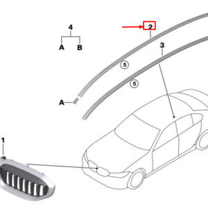 BMW 3 G20 Right Roof Molding 51139464788 ORIGINAL