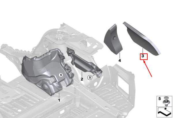 BMW 7 G11 Rear Left Side Panel Sound Insulation 51477351007 ORIGINAL
