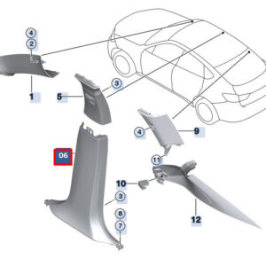 BMW X6 F16 Right Side B Pillar Bottom Trim 51437369032 ORIGINAL