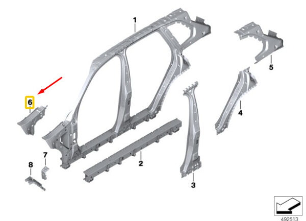 BMW X7 G07 Front Supporting Strut Left Extension 41009481401 ORIGINAL