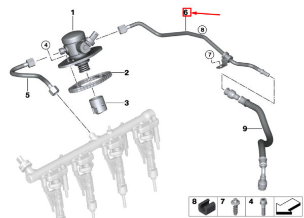 BMW 3 G20 Engine Compartment Feed Line 13539452385 ORIGINAL