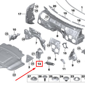 BMW 8 G14,F91 Rightg Spring Strut Sound Insul. 7492424 51487492424 ORIGINAL
