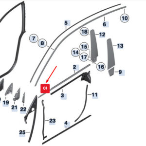 BMW 5 F07 Front Outer Right Channel Short Cover 51337341324 ORIGINAL