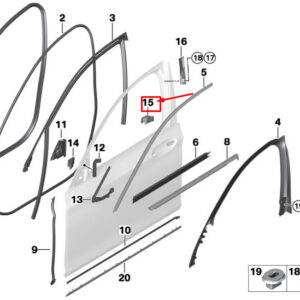 BMW 7 G11 Right B-Pillar Closing Panel Seal 51337336054 ORIGINAL