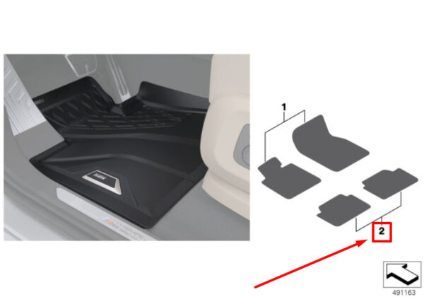 BMW X7 G07 Rear Floor Mat Set 2458562 51472458562 ORIGINAL