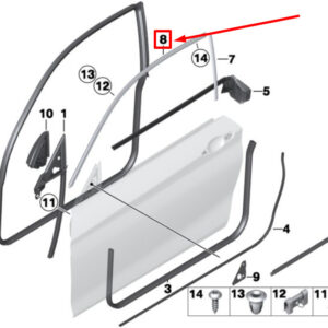BMW 2 F22 Front Right Door Side Frame Strip 51767404202 7404202 ORIGINAL