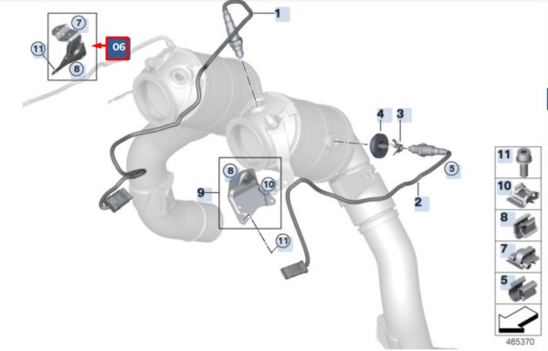 BMW 5 G30 Oxygen Sensor Bracket 11787934524 ORIGINAL