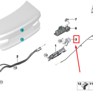 BMW 3 G20, G28 Trunk Lid Striker 7498893 51247498893 ORIGINAL