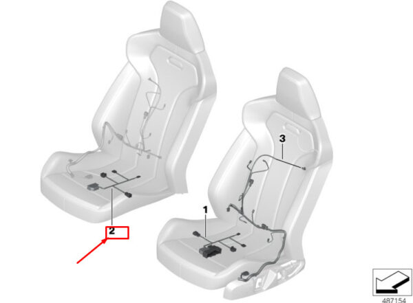 BMW X5 G05 Front Right Seat Wiring Set 61128736217 ORIGINAL