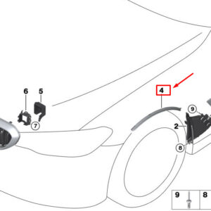 BMW 5 Touring G31 Front Right Wheel Arch Flaring 51137435062 ORIGINAL