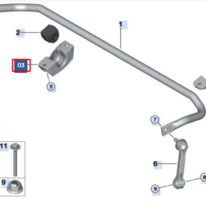 BMW 5 G30 Rear Right Stabilizer Bracket 37126861480 ORIGINAL