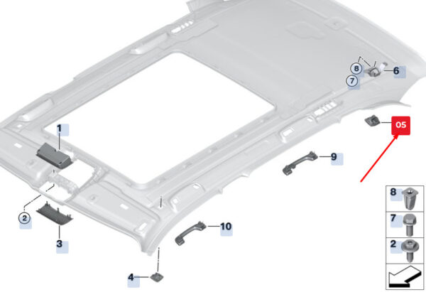 BMW X5 F15 Left Dividing Net Loop Cover 51447347995 7347995 ORIGINAL