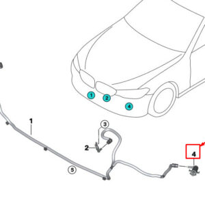 BMW 5 Touring G31 Front Right Headlight Washer Nozzle 61677393510 ORIGINAL