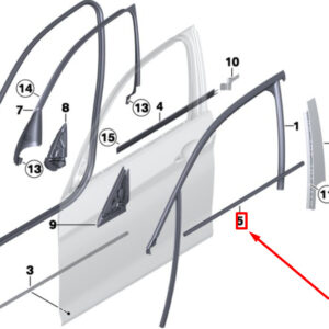 BMW 1 F20 Rear Right Outer Door Channel Cover 51357403614 7403614 ORIGINAL
