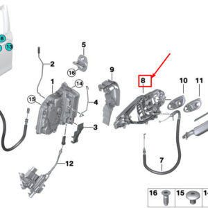 BMW 7 G11 Front Right Outside Door Handle Carrier 51217377242 ORIGINAL
