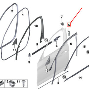 BMW 5 Touring G31 Front Top Right End Plate Sealing 51137447702 ORIGINAL
