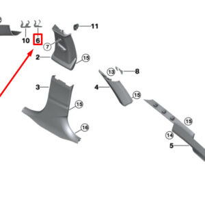 BMW 3 F34 Right Middle A-Pillar Spacer Plate 51437302288 7302288 ORIGINAL