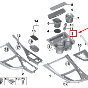 BMW 1 F20 Front Center Console Cup Holder 51166978911 6978911 ORIGINAL