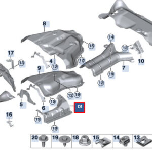 BMW X6 F16 Front Right Heat Protection 51487185028 ORIGINAL
