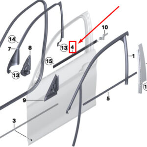 BMW 1 F20 Front Right Door Channel Sealing 7240860 51337240860 ORIGINAL