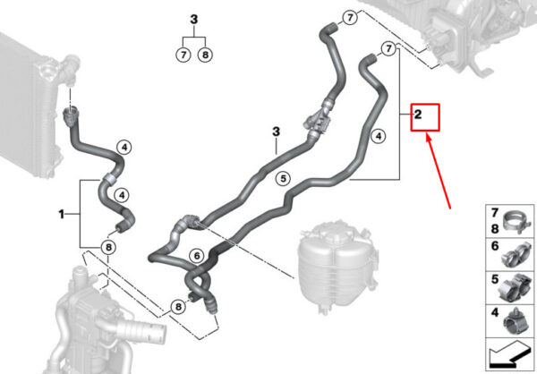 BMW 3 G20 Coolant Feed Hose 64216820398 ORIGINAL