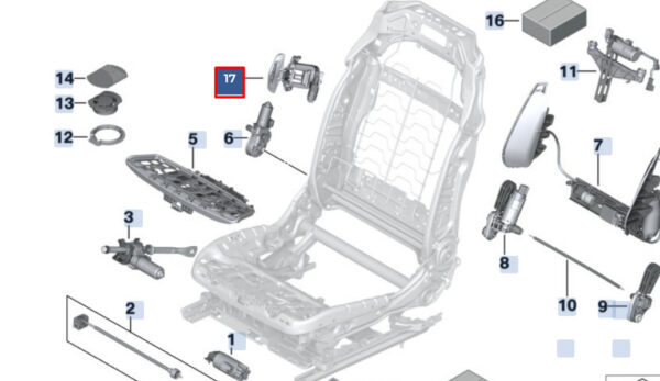 BMW 5 G30 Right Backrest Adjustment With Motor 52107454055 ORIGINAL