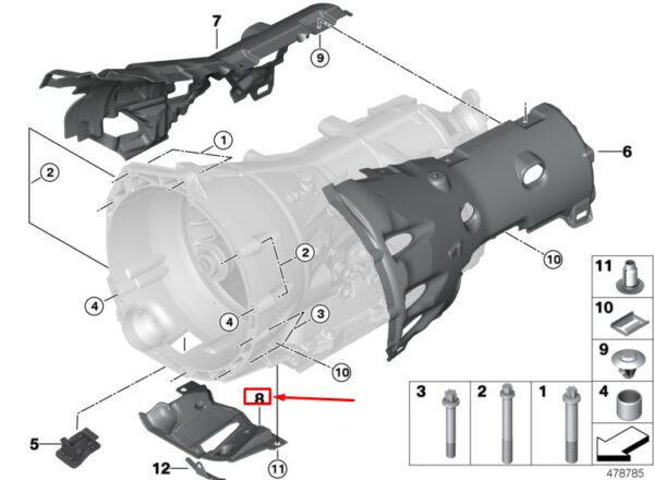BMW 3 G20 Bottom Gearbox Acoustic Capsule 24008612330 ORIGINAL
