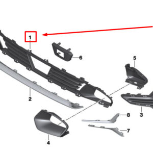 BMW 3 G20 Sport Front Bumper Inlet Center Grill 7464198 51117464198 ORIGINAL