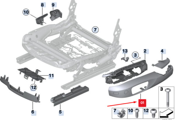 BMW X3 F25 Front Right Outer Seat Trim 52106979654 6979654 ORIGINAL