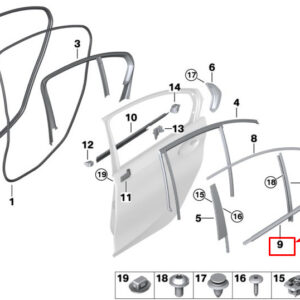 BMW 3 G20 Rear Right Door Shaft Cover 51357407416 ORIGINAL