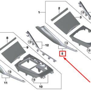 BMW 3 G20, G28 Center Console Trim 51166994076 6994076 ORIGINAL