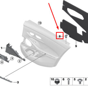 BMW 3 G20 Rear Right Door Lock Knob Bezel 51427458104 7458104 ORIGINAL